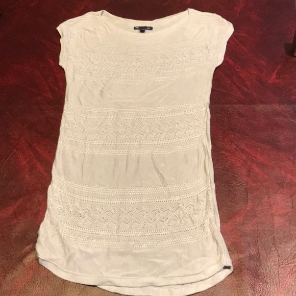 Light gray short-sleeved sweater tunic - Picture 1 of 3